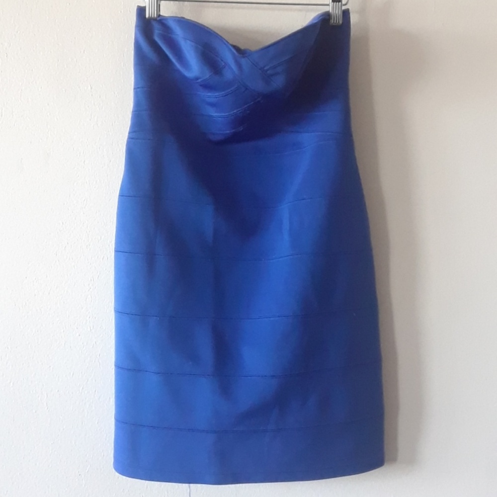 Blue tube mini dress